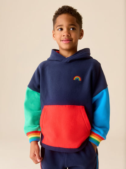 Little Bird by Jools Oliver Navy Colourblock Hoodie and Joggers Sweat Set 2 Piece image 3