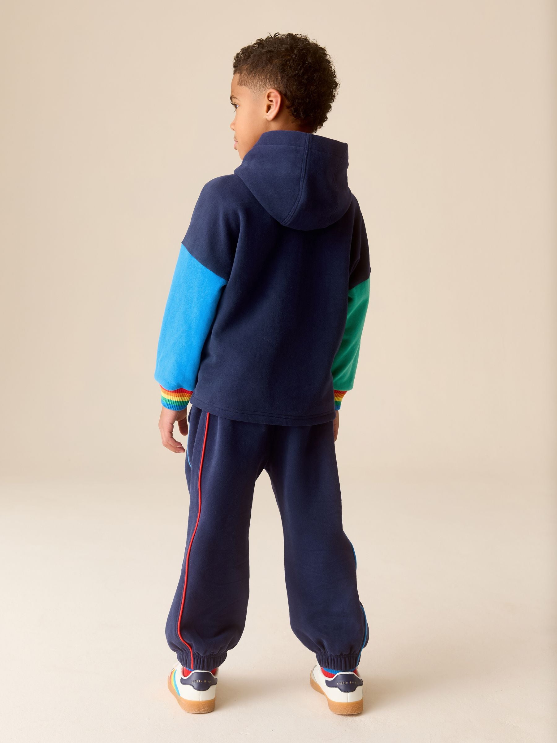 Little Bird by Jools Oliver Navy Colourblock Hoodie and Joggers Sweat Set 2 Piece image 6
