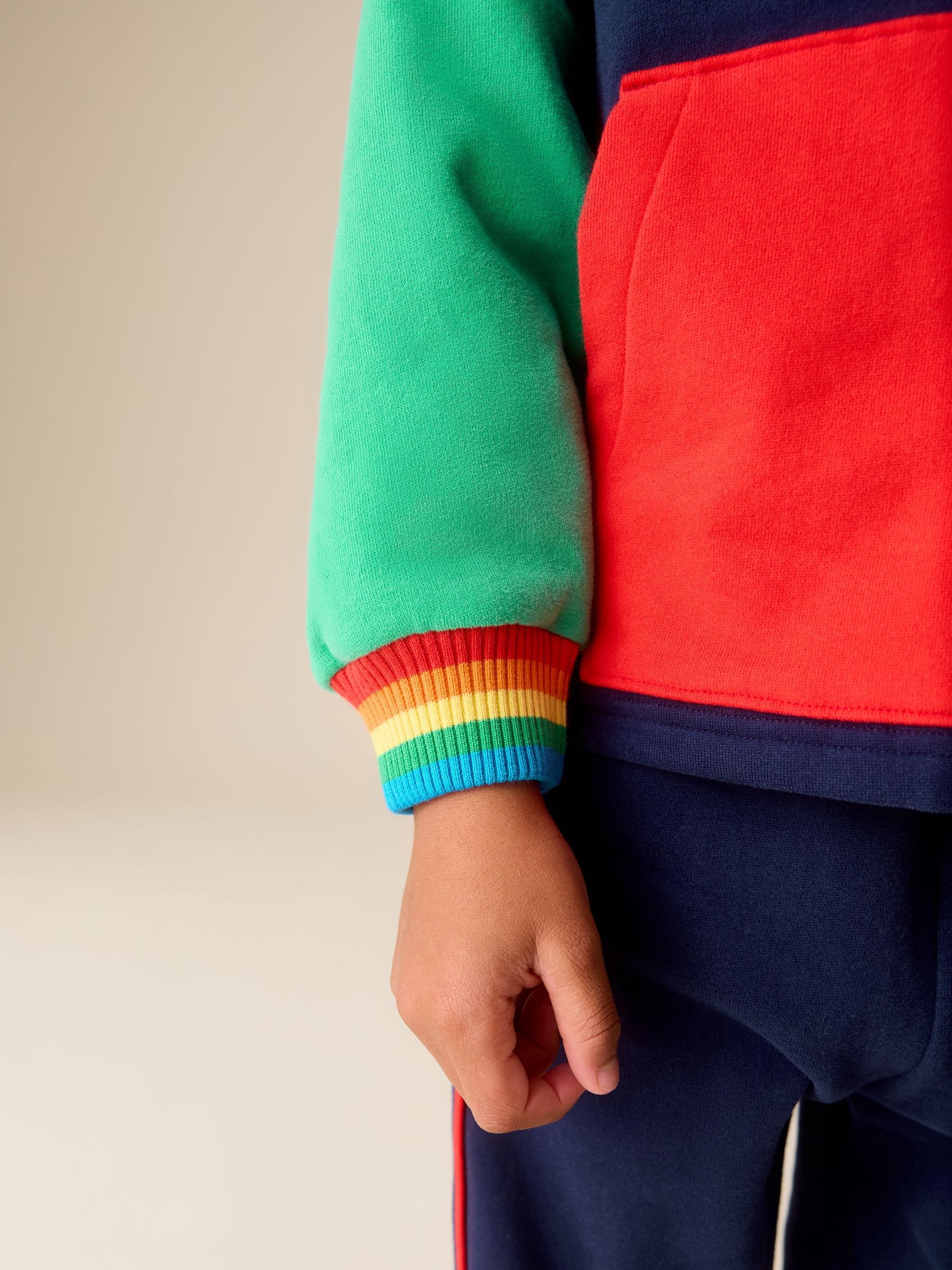 Little Bird by Jools Oliver Navy Colourblock Hoodie and Joggers Sweat Set 2 Piece image 8