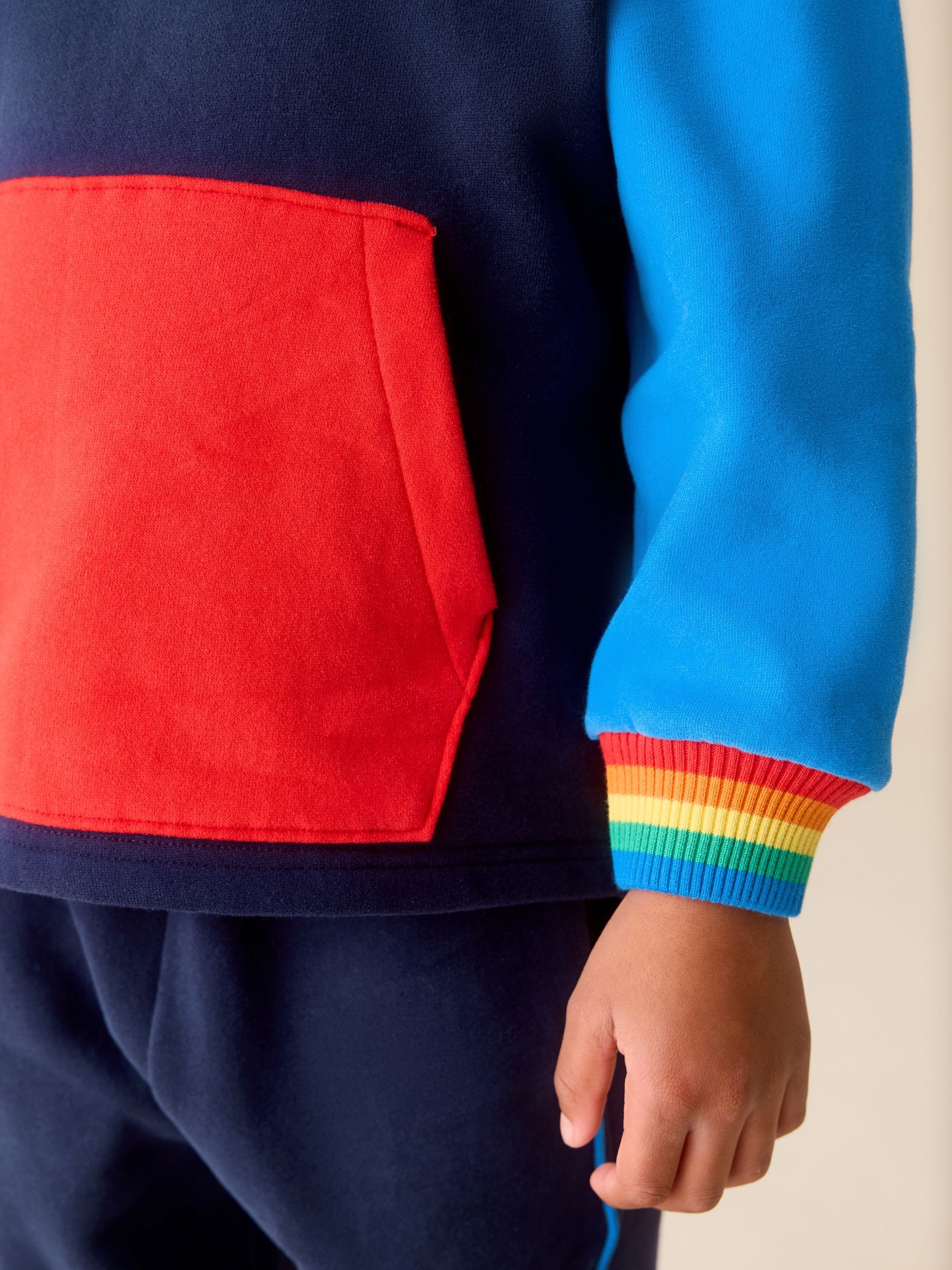Little Bird by Jools Oliver Navy Colourblock Hoodie and Joggers Sweat Set 2 Piece image 9