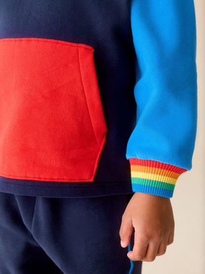 Little Bird by Jools Oliver Navy Colourblock Hoodie and Joggers Sweat Set 2 Piece image 9