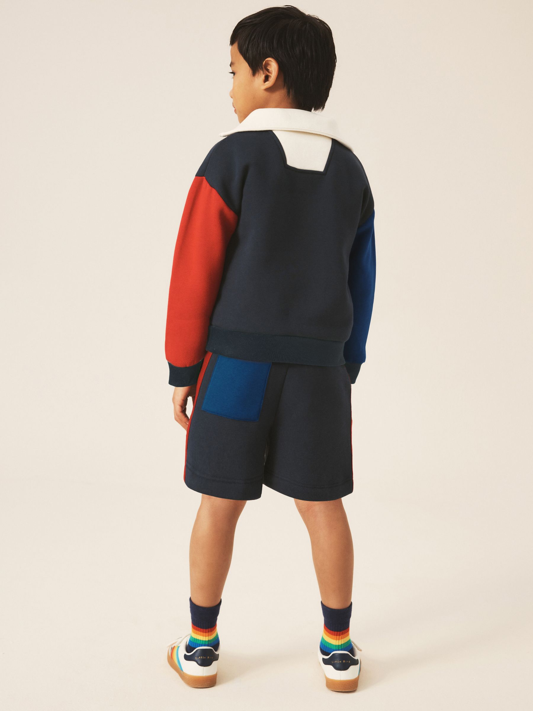 Dsiney Kidz - Little Bird by Jools Oliver Navy 1/4 Zip Sweat Top and Short 2 Piece Set image 2