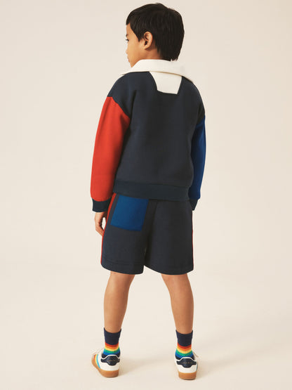 Dsiney Kidz - Little Bird by Jools Oliver Navy 1/4 Zip Sweat Top and Short 2 Piece Set image 2