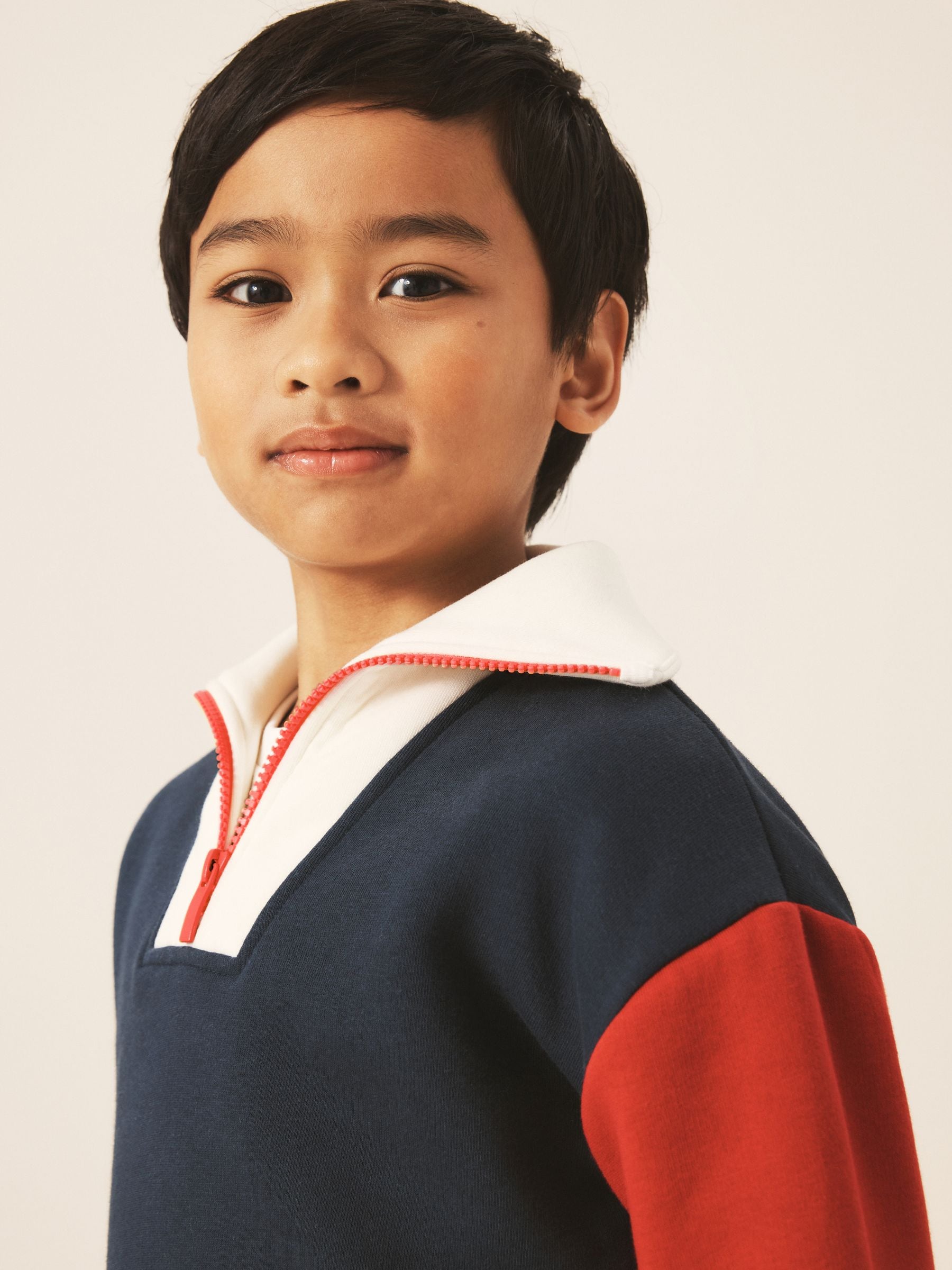 Dsiney Kidz - Little Bird by Jools Oliver Navy 1/4 Zip Sweat Top and Short 2 Piece Set image 3