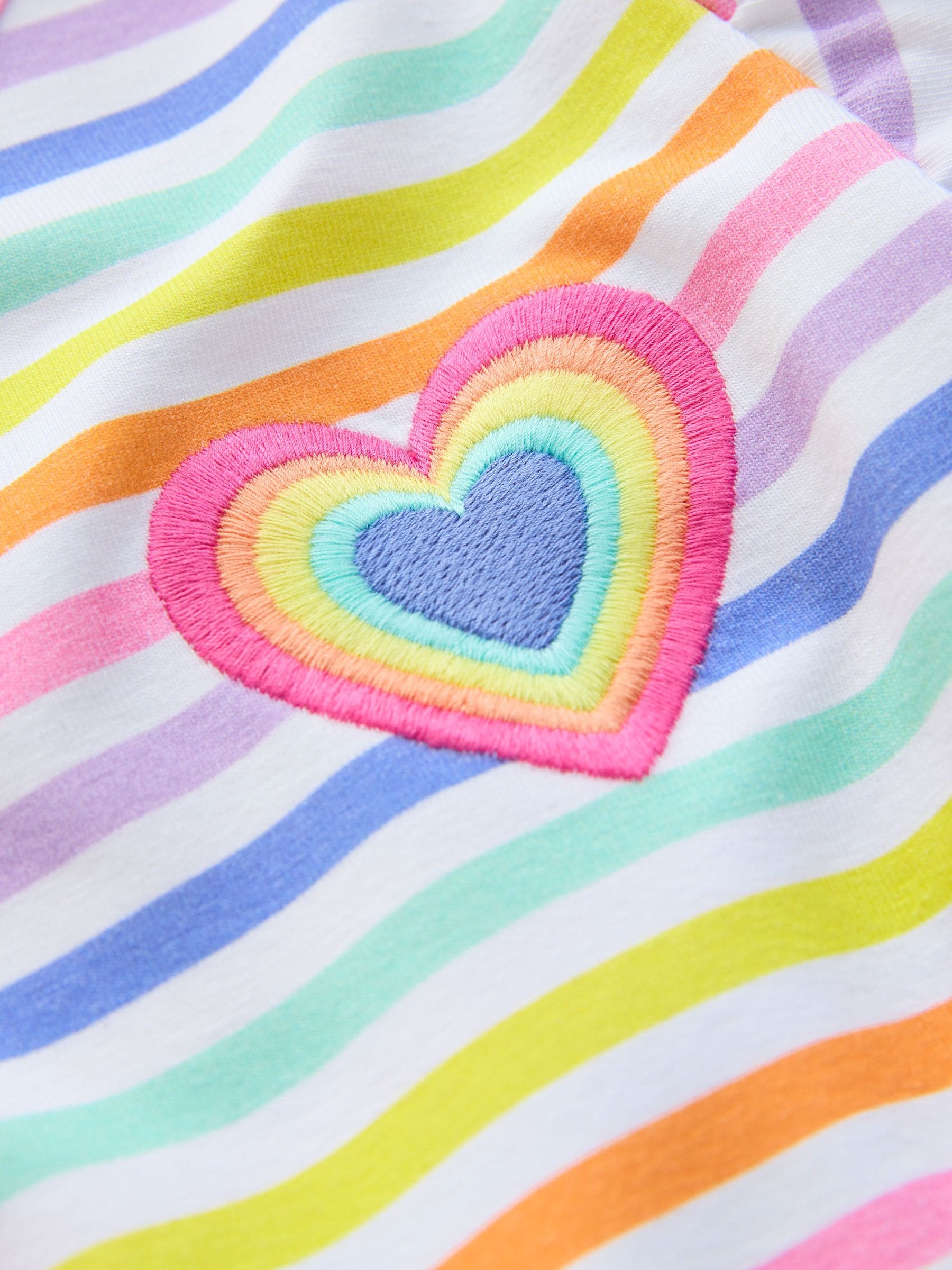 Little Bird by Jools Oliver Pastel Rainbow Heart Cotton Jersey Dress image 5
