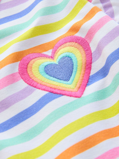 Little Bird by Jools Oliver Pastel Rainbow Heart Cotton Jersey Dress image 5