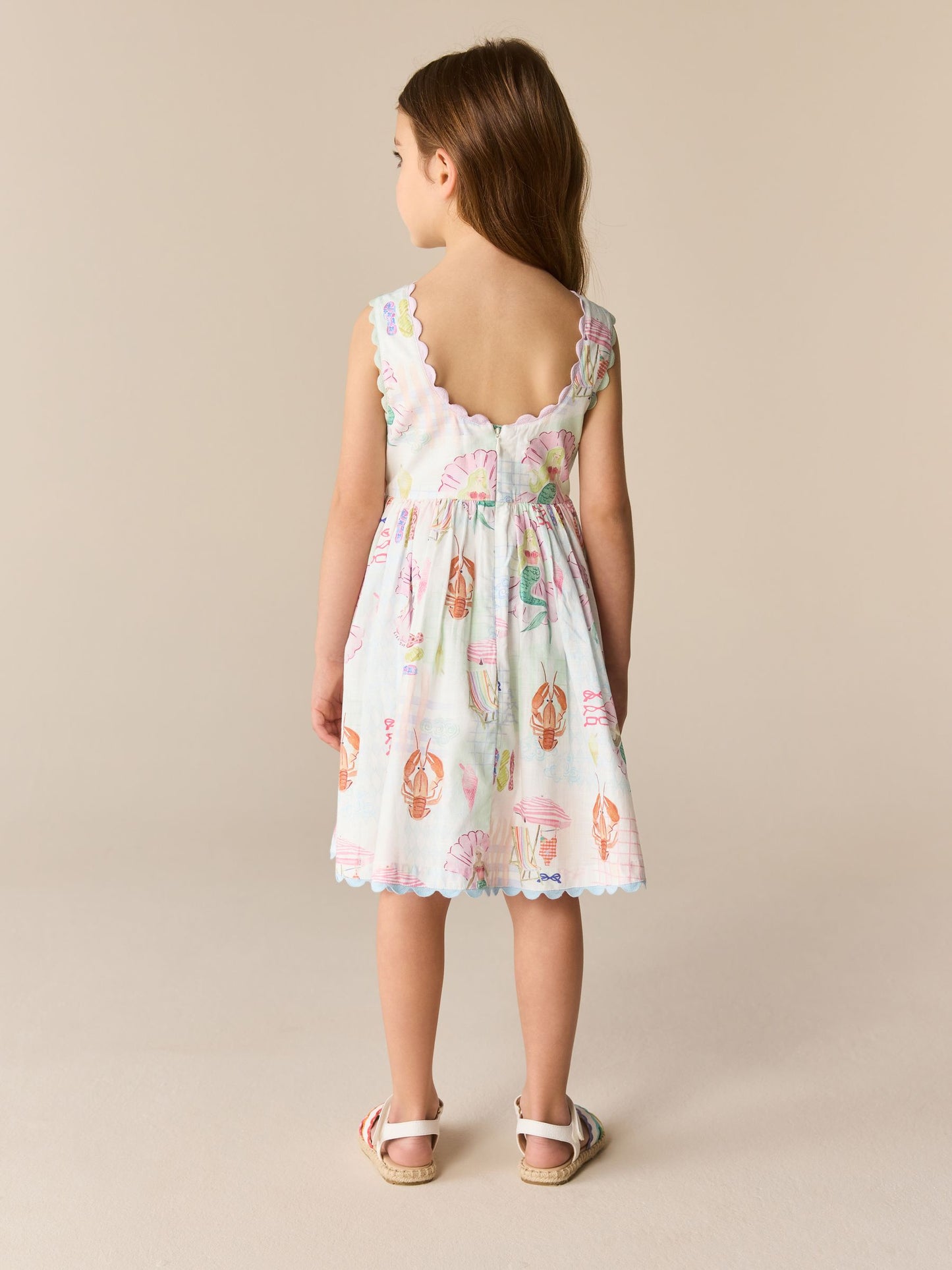 Little Bird by Jools Oliver Rainbow Mermaids Woven Ric Rac Trim Dress image 4