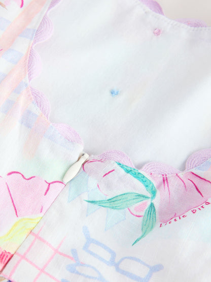 Little Bird by Jools Oliver Rainbow Mermaids Woven Ric Rac Trim Dress image 9