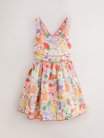Little Bird by Jools Oliver Picnic Print Woven Criss Cross Skater Dress image 9