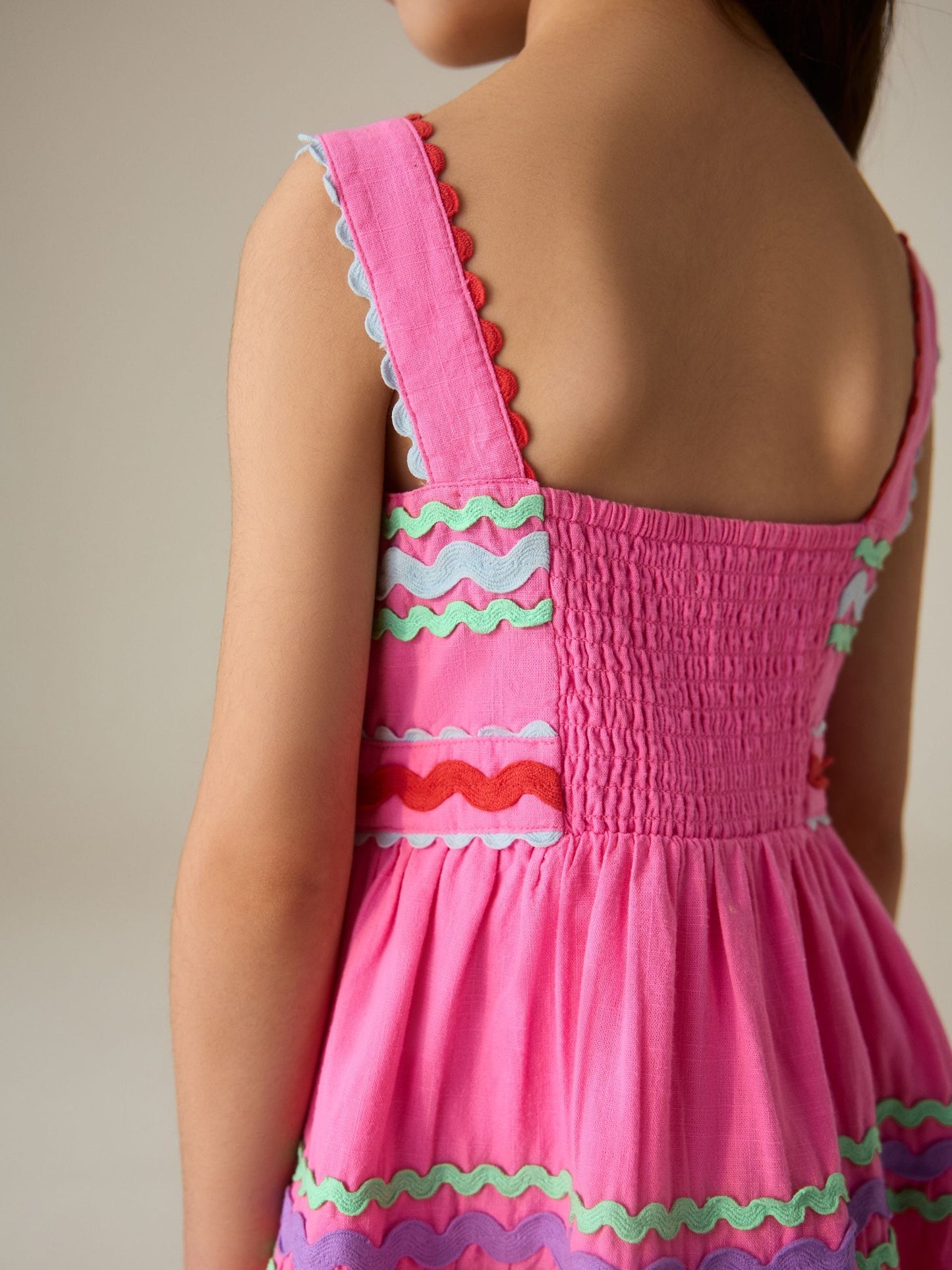 Little Bird by Jools Oliver Pink Woven Summer Dress image 4