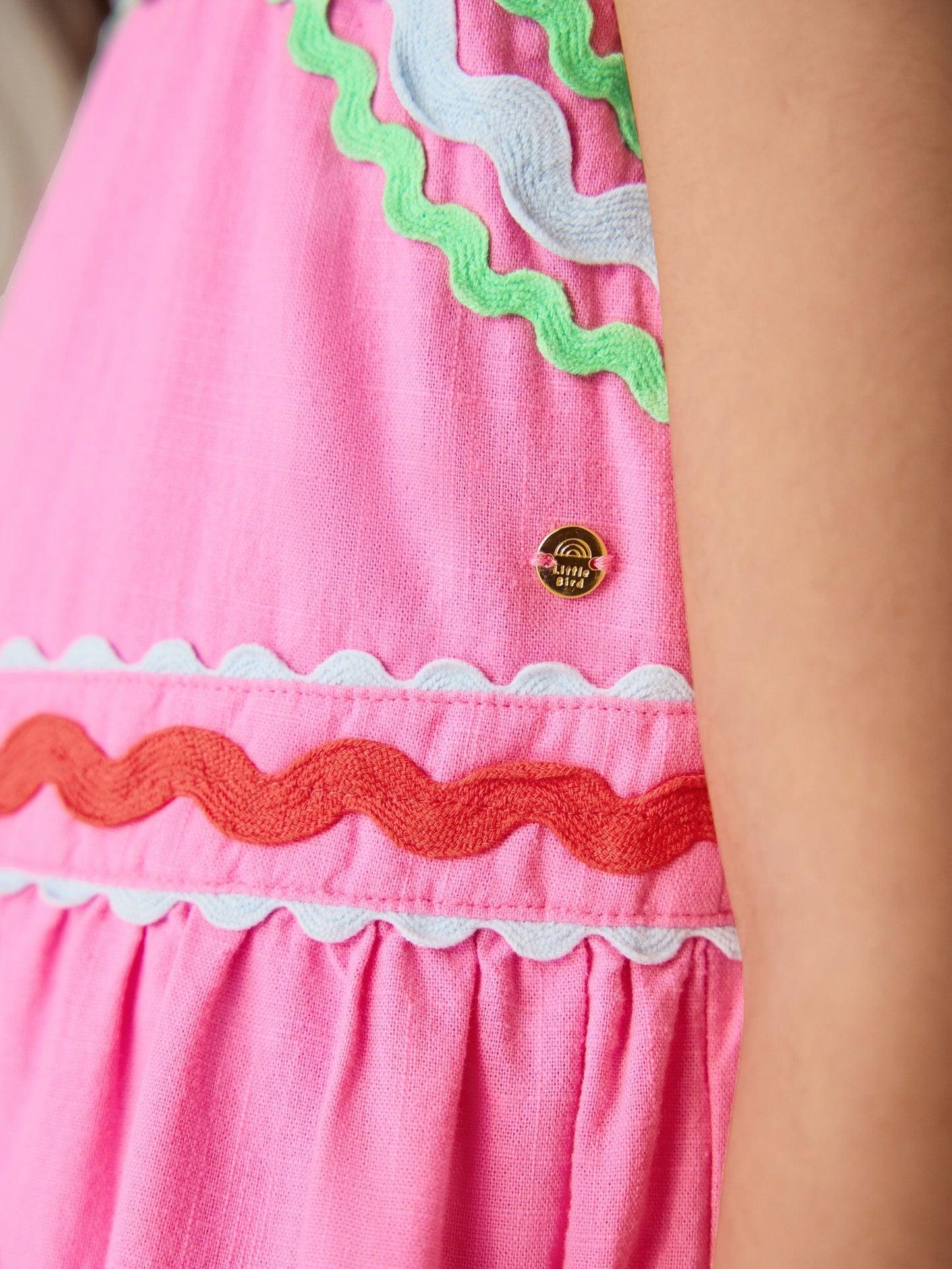 Little Bird by Jools Oliver Pink Woven Summer Dress image 6