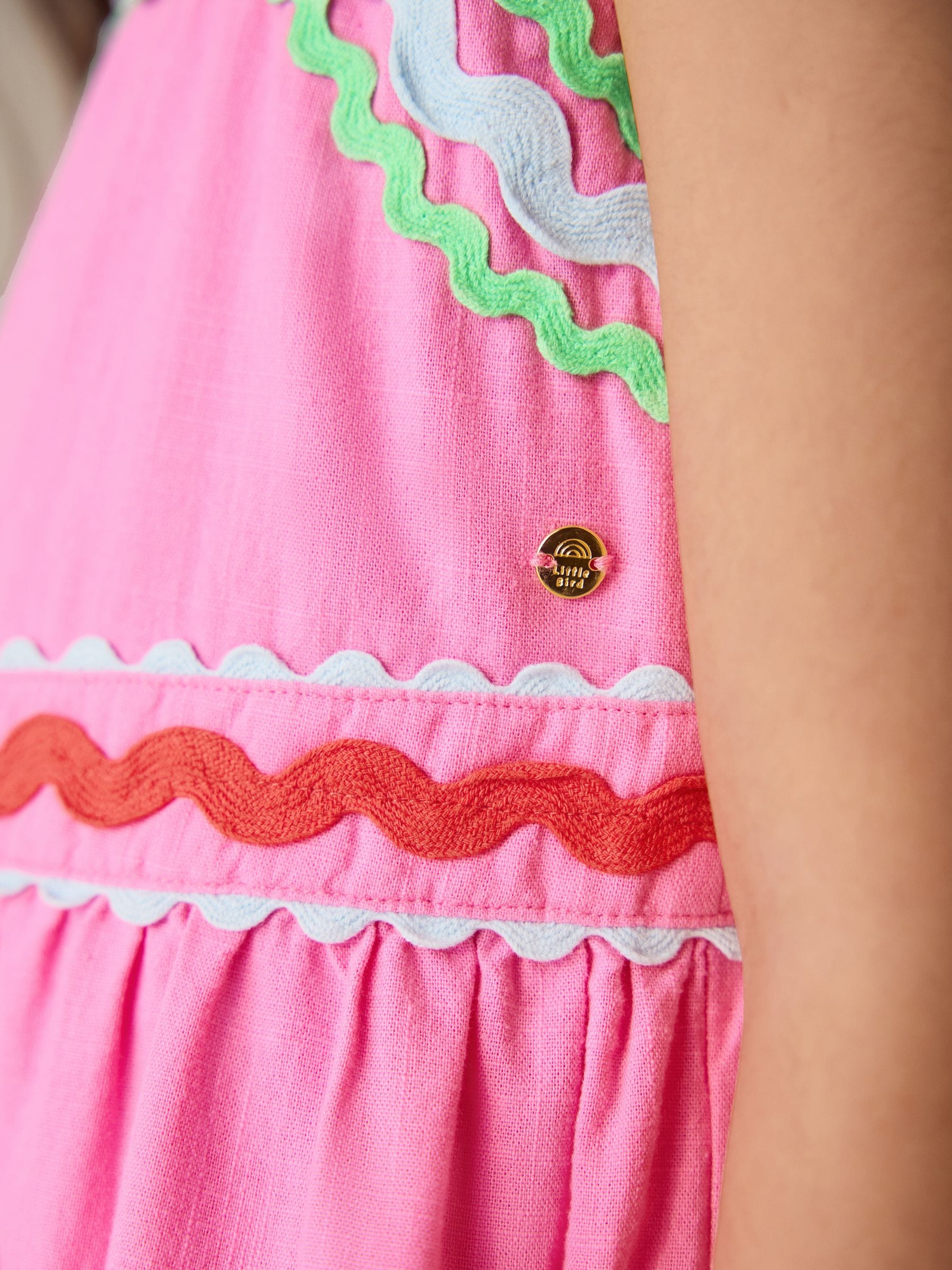 Little Bird by Jools Oliver Pink Woven Summer Dress image 6