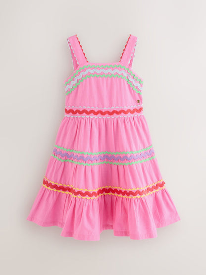 Little Bird by Jools Oliver Pink Woven Summer Dress image 8