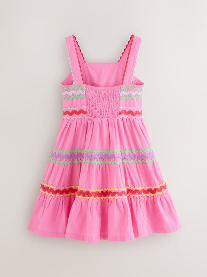 Little Bird by Jools Oliver Pink Woven Summer Dress image 9