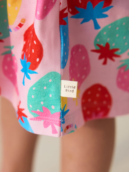 Little Bird by Jools Oliver Rainbow Strawberry Cotton Jersey Dress image 5