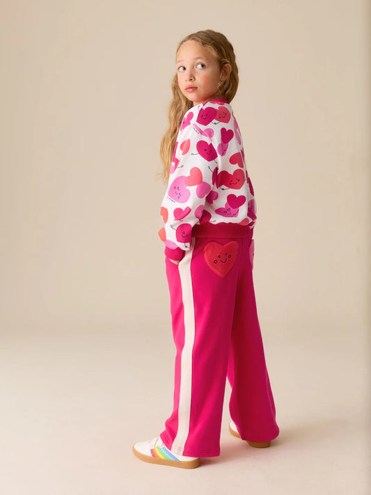 Little Bird by Jools Oliver Red/Pink Sweat and Joggers Heart Set 2 Piece
