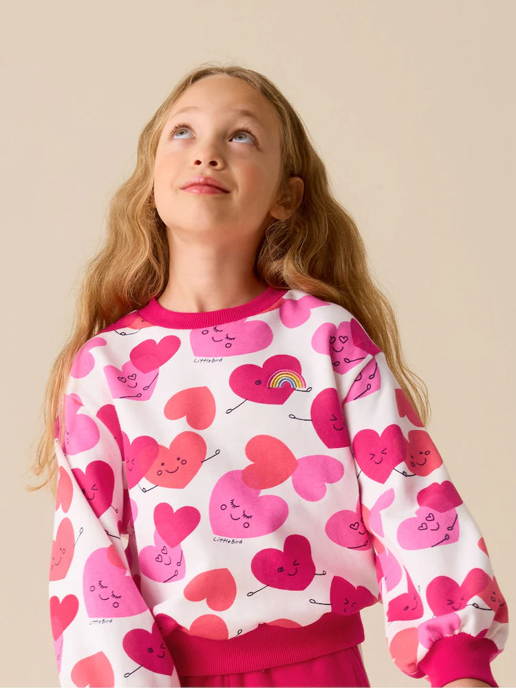 Little Bird by Jools Oliver Red/Pink Sweat and Joggers Heart Set 2 Piece