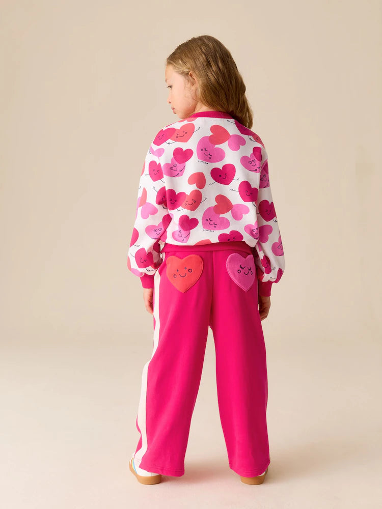 Little Bird by Jools Oliver Red/Pink Sweat and Joggers Heart Set 2 Piece