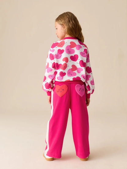 Little Bird by Jools Oliver Red/Pink Sweat and Joggers Heart Set 2 Piece