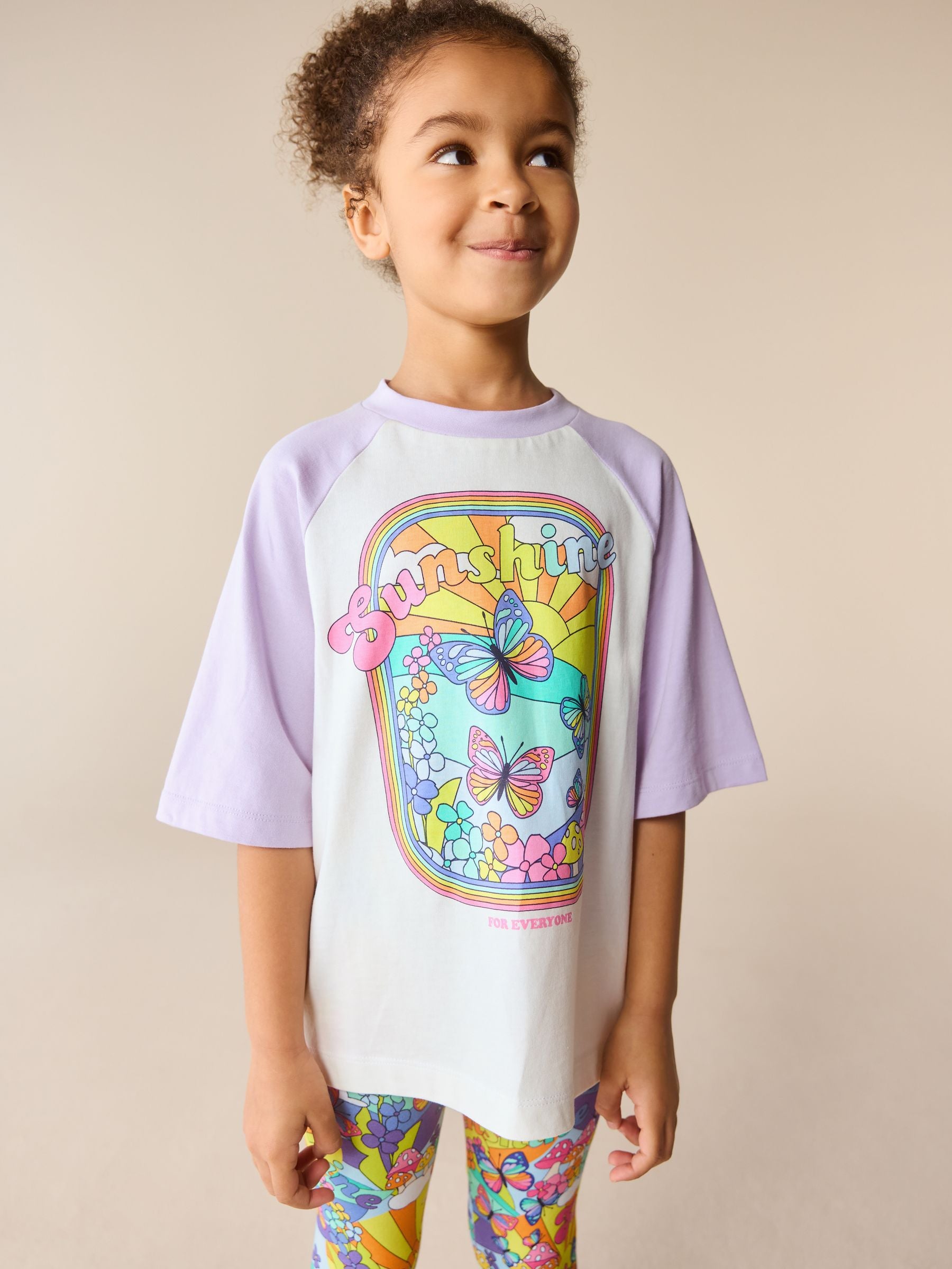 Little Bird by Jools Oliver Lilac Purple Raglan T-Shirt and Leggings 2 Piece Set image 3