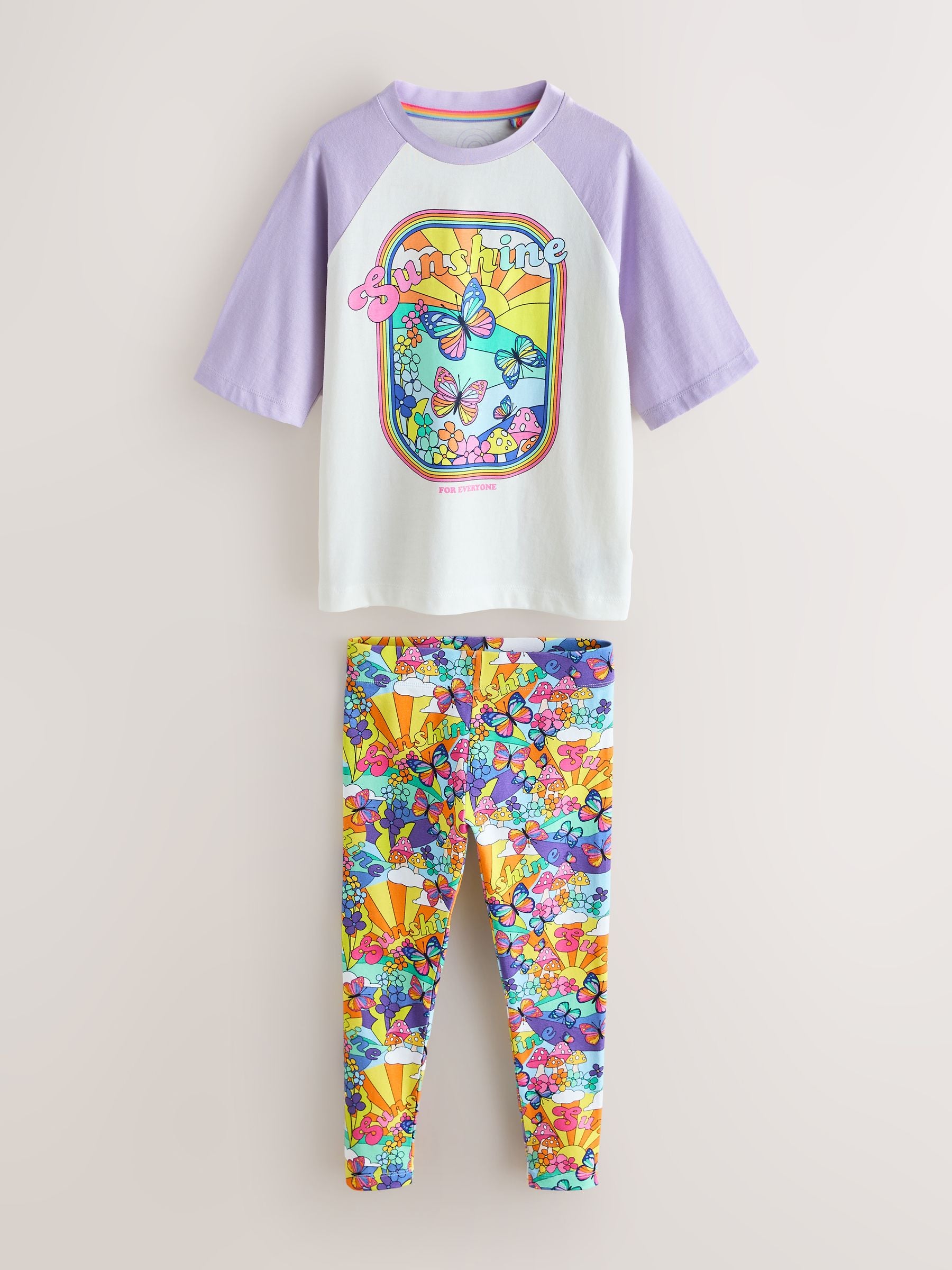 Little Bird by Jools Oliver Lilac Purple Raglan T-Shirt and Leggings 2 Piece Set image 7