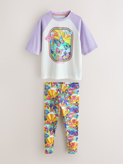 Little Bird by Jools Oliver Lilac Purple Raglan T-Shirt and Leggings 2 Piece Set image 7