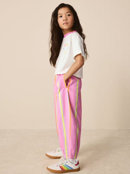 Little Bird by Jools Oliver Pink Stripe Short Sleeve Top & Jogger Set image 5