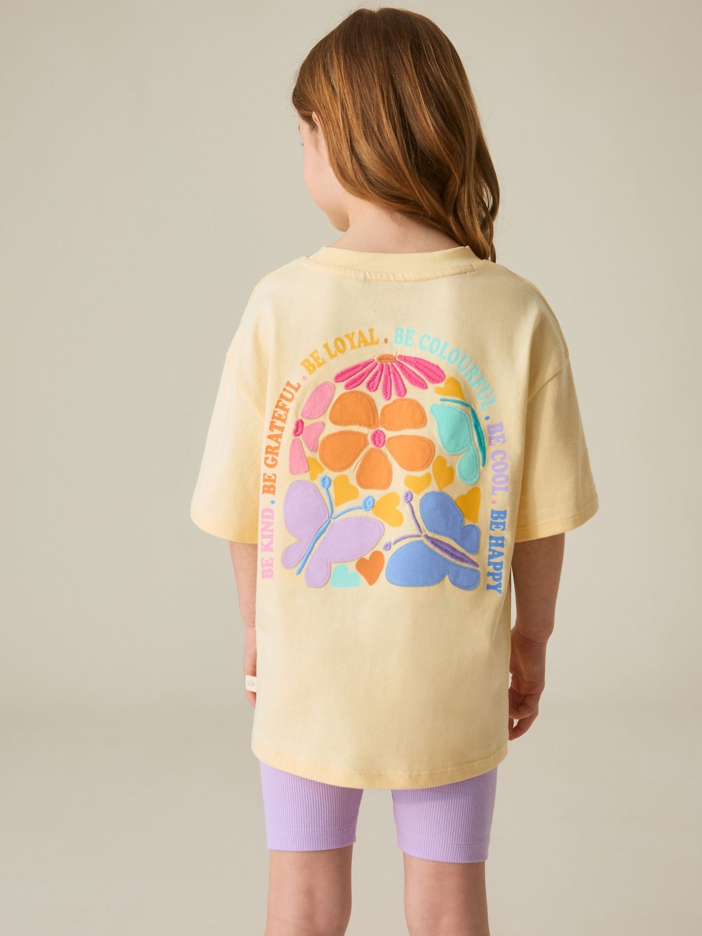 Little Bird by Jools Oliver Yellow Embroidered T-Shirt & Ribbed Cycling Shorts Set 2 Piece image 1