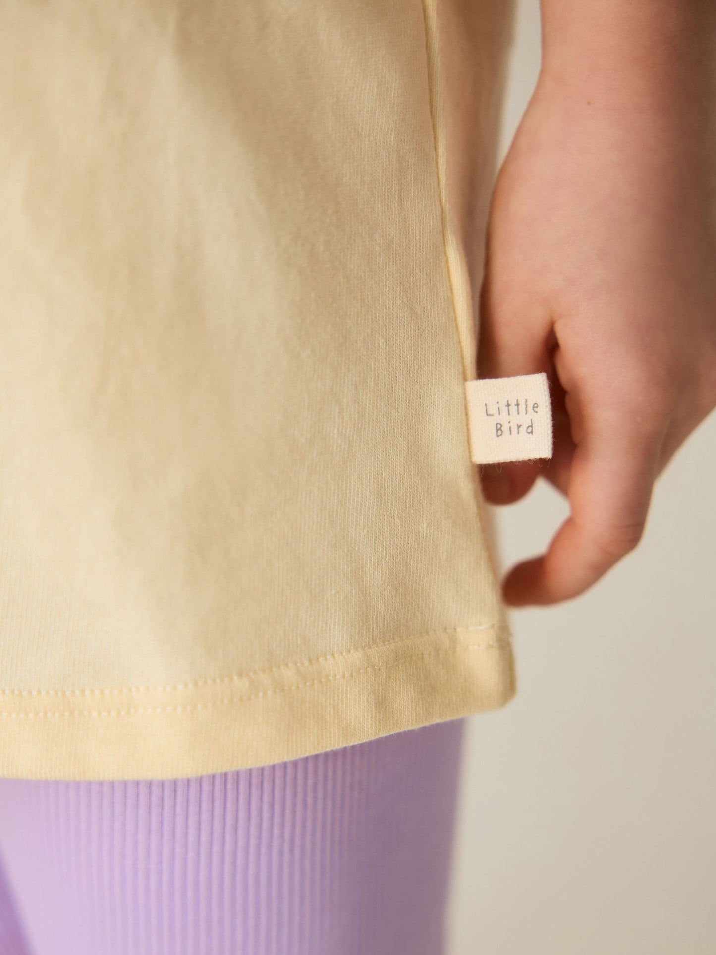 Little Bird by Jools Oliver Yellow Embroidered T-Shirt & Ribbed Cycling Shorts Set 2 Piece image 6