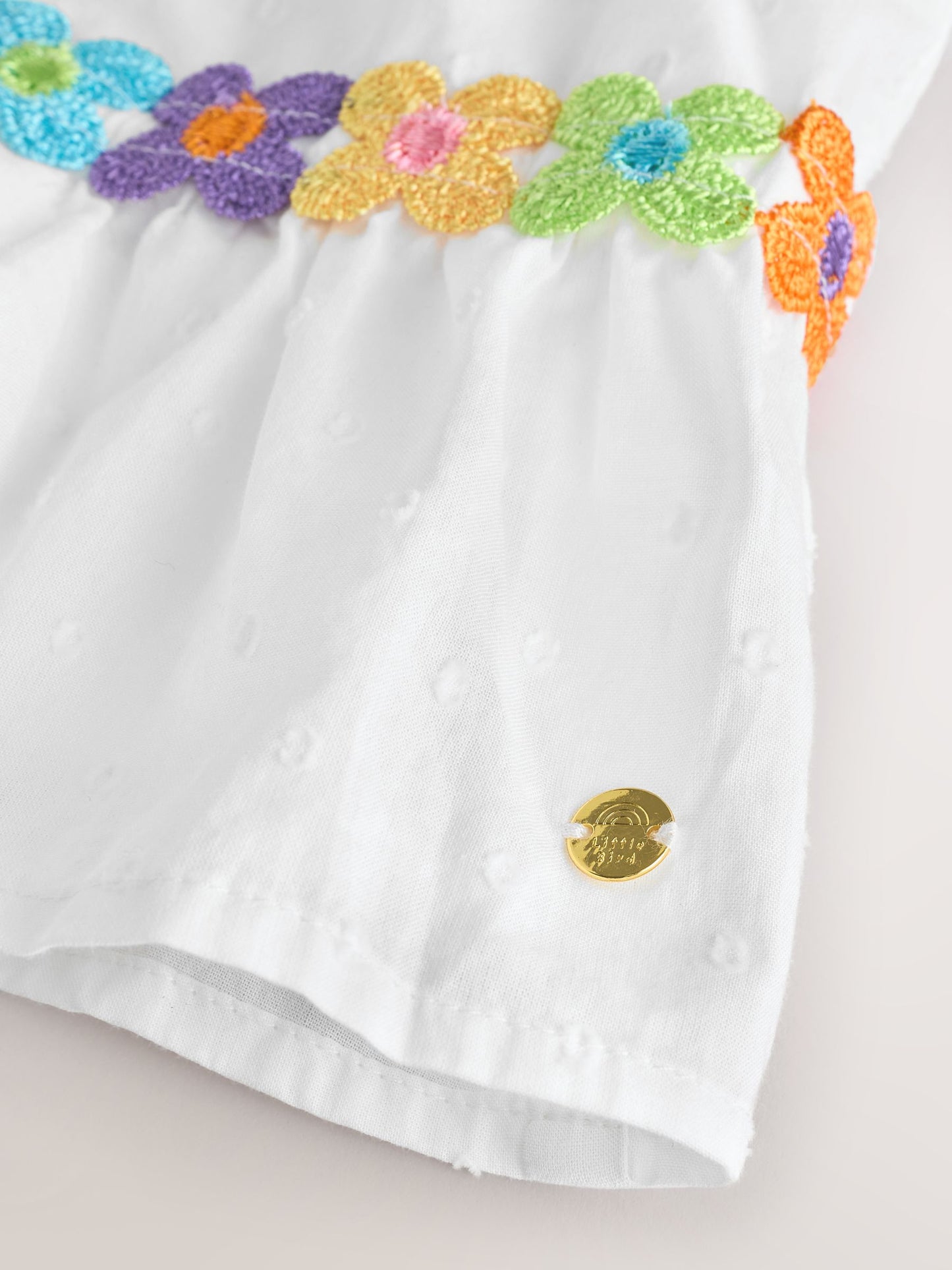 Little Bird by Jools Oliver White Dobby Frill Sleeve Woven Co-Ord Set image 5