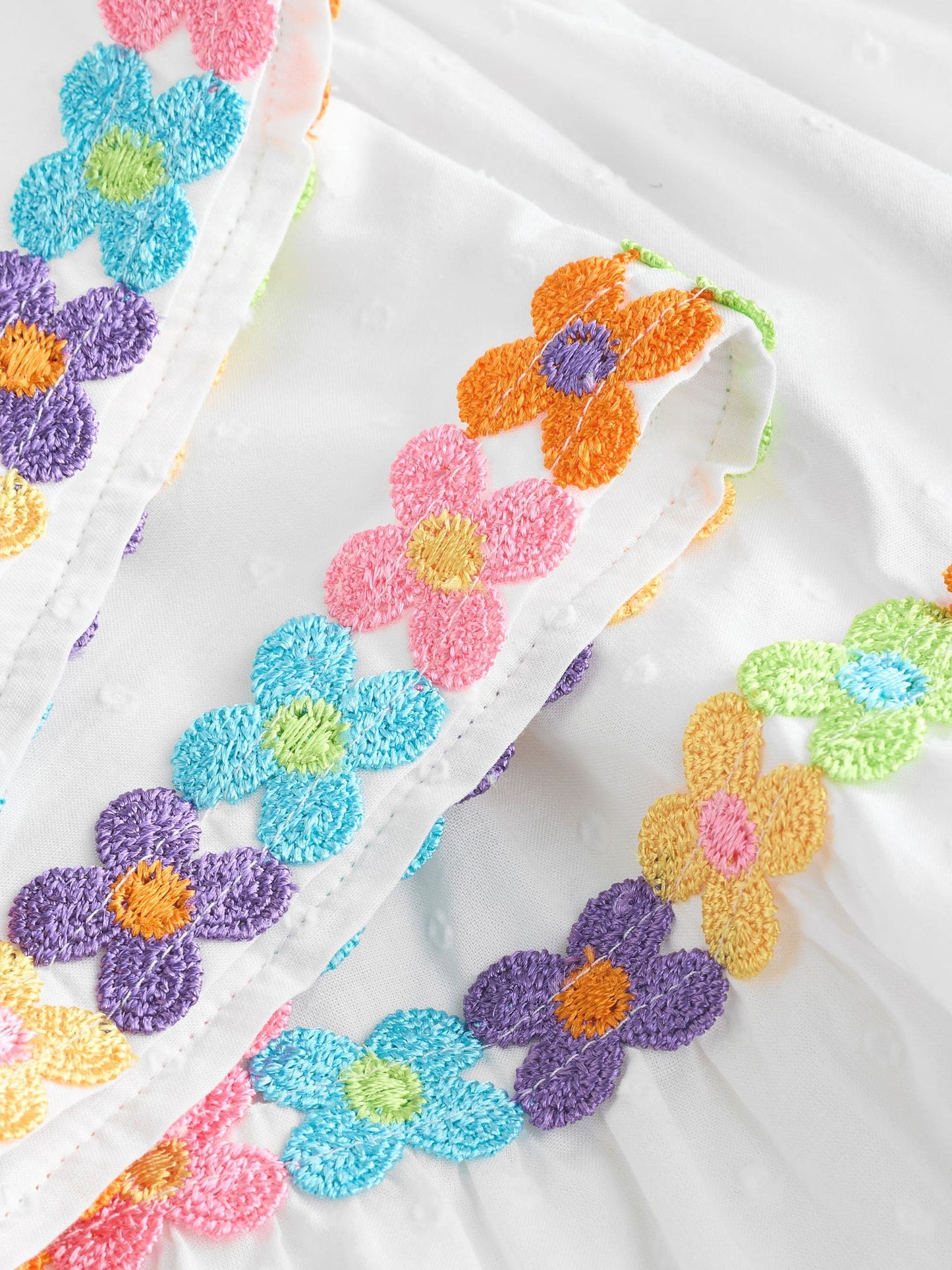 Little Bird by Jools Oliver White Dobby Frill Sleeve Woven Co-Ord Set image 6