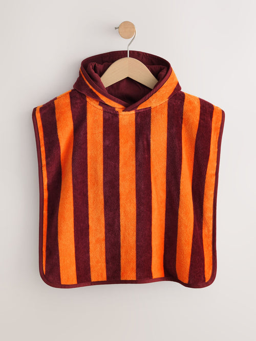 Orange Stripe Towelling Poncho (9mths-6yrs) image 1