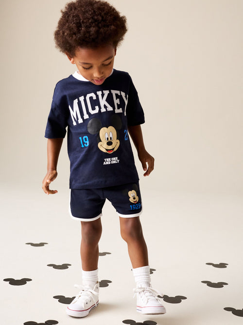 Navy Blue/White Mickey Mouse T-Shirt and Shorts Set (3mths-8yrs) image 1