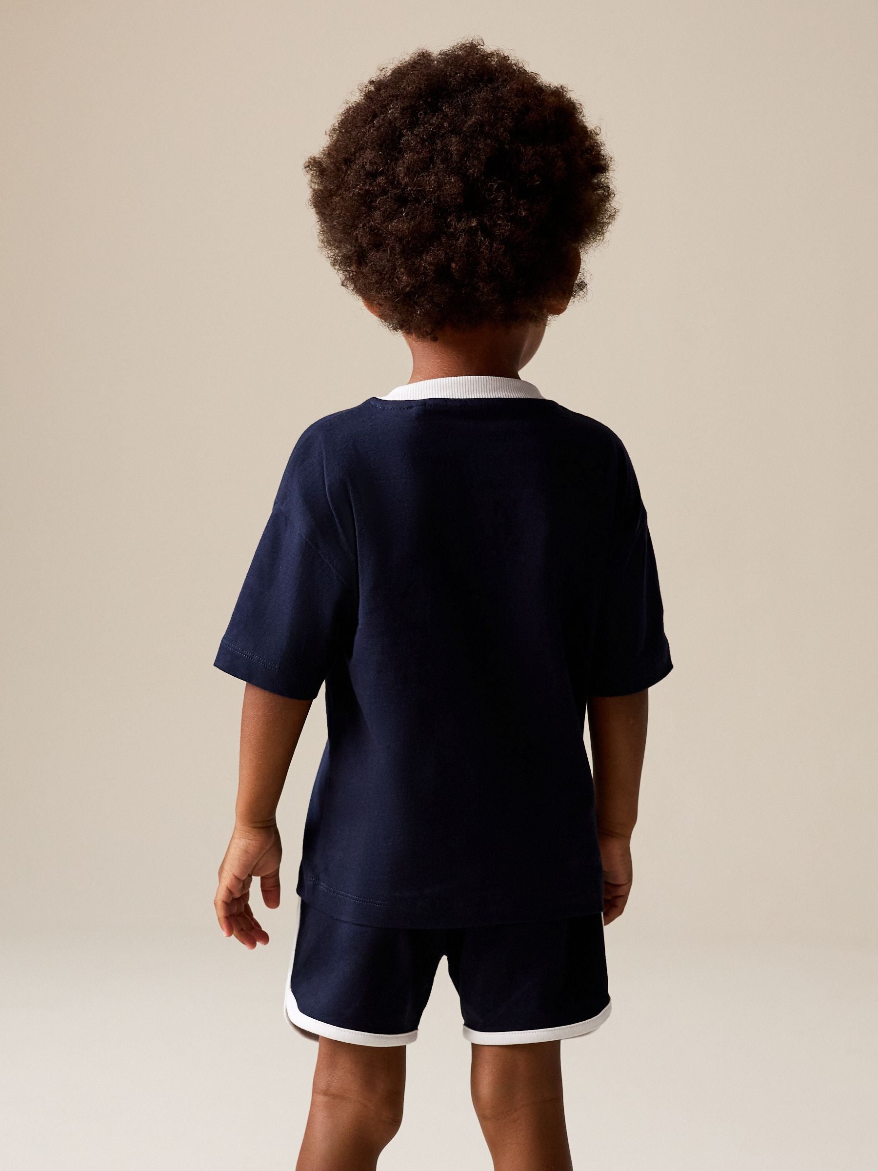 Navy Blue/White Mickey Mouse T-Shirt and Shorts Set (3mths-8yrs) image 3