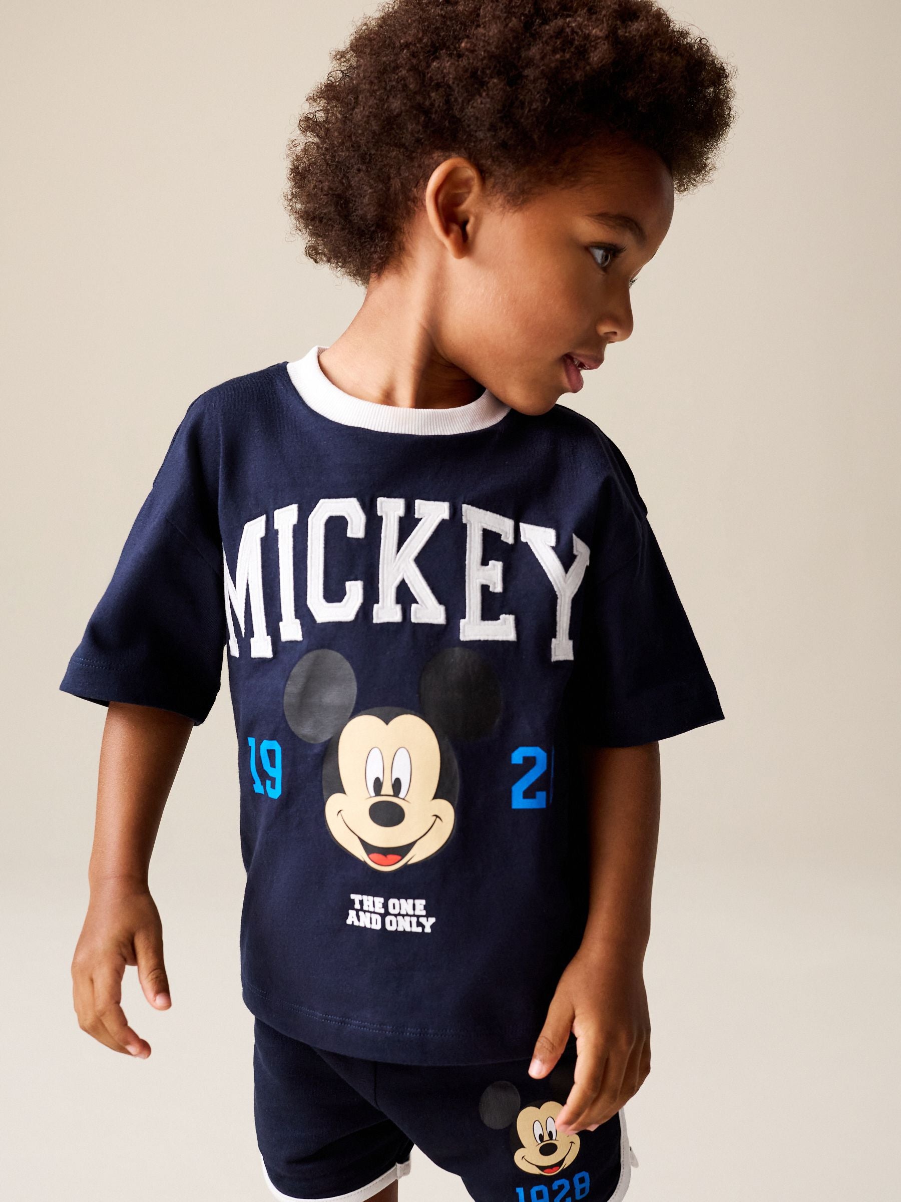 Navy Blue/White Mickey Mouse T-Shirt and Shorts Set (3mths-8yrs) image 4