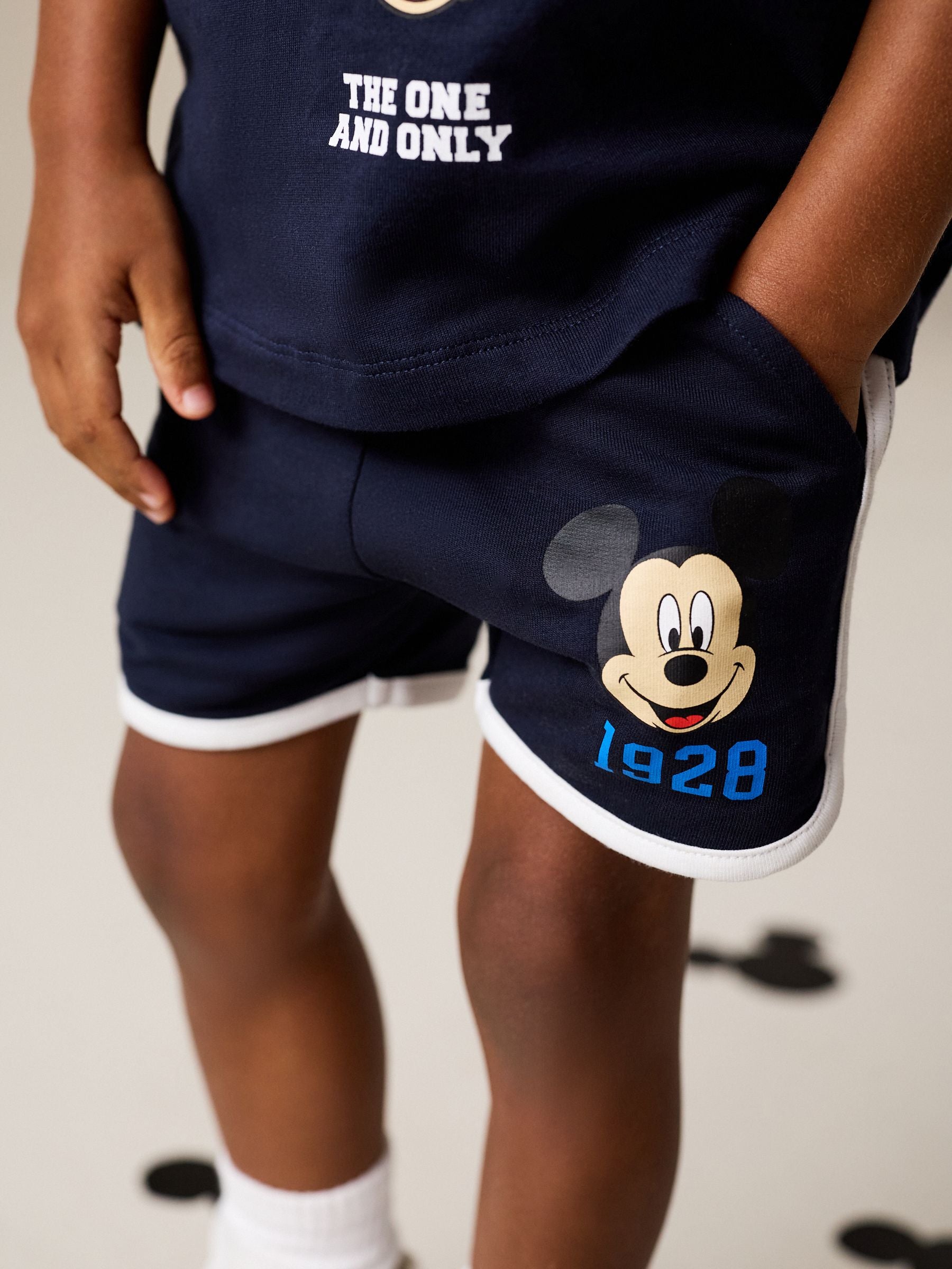 Navy Blue/White Mickey Mouse T-Shirt and Shorts Set (3mths-8yrs) image 4