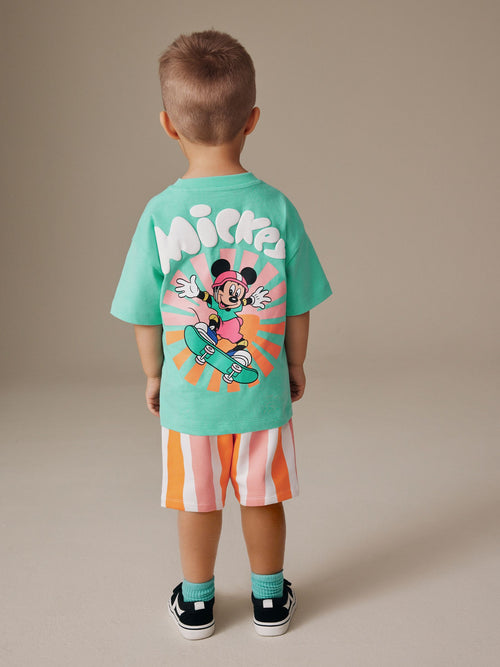 Green/Orange Mickey Mouse T-Shirt and Shorts Set (3mths-8yrs) image 1