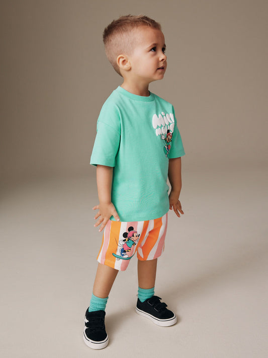 Green/Orange Mickey Mouse T-Shirt and Shorts Set (3mths-8yrs) image 3