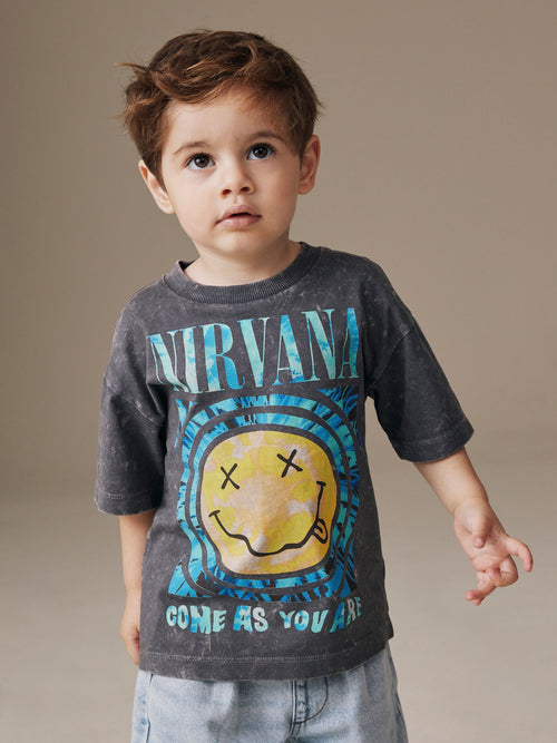 Nirvana Grey Short Sleeve Band Graphic T-Shirt (3mths-8yrs) image 1