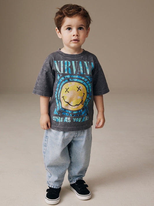 Nirvana Grey Short Sleeve Band Graphic T-Shirt (3mths-8yrs) image 2