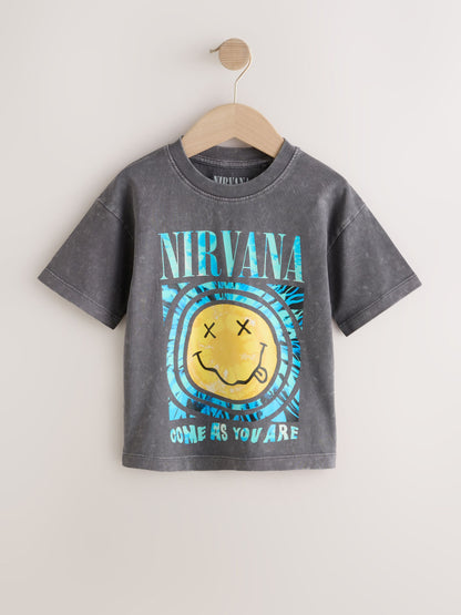 Nirvana Grey Short Sleeve Band Graphic T-Shirt (3mths-8yrs) image 4