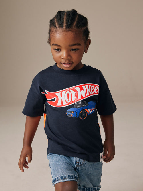 Navy Hot Wheels Short Sleeve T-Shirt (9mths-8yrs) image 1