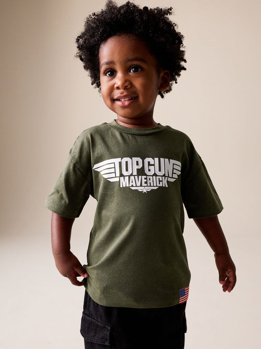 Khaki Green Top Gun Short Sleeve T-Shirt (3mths-8yrs) image 2