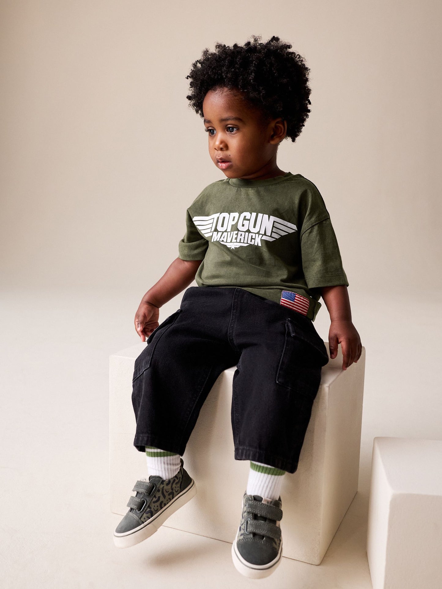 Khaki Green Top Gun Short Sleeve T-Shirt (3mths-8yrs) image 3