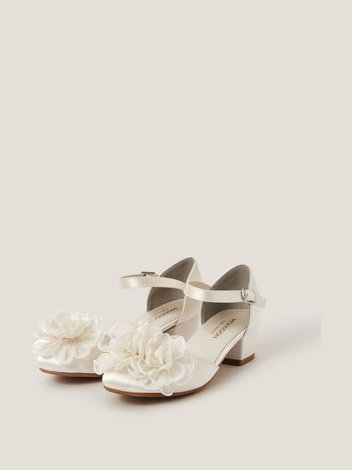 Monsoon Natural Corsage Satin Two Part Heels image 1