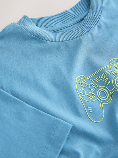 Dsiney Kidz - Blue Controller Short Sleeve Graphic T-Shirt (3-16yrs) image 3