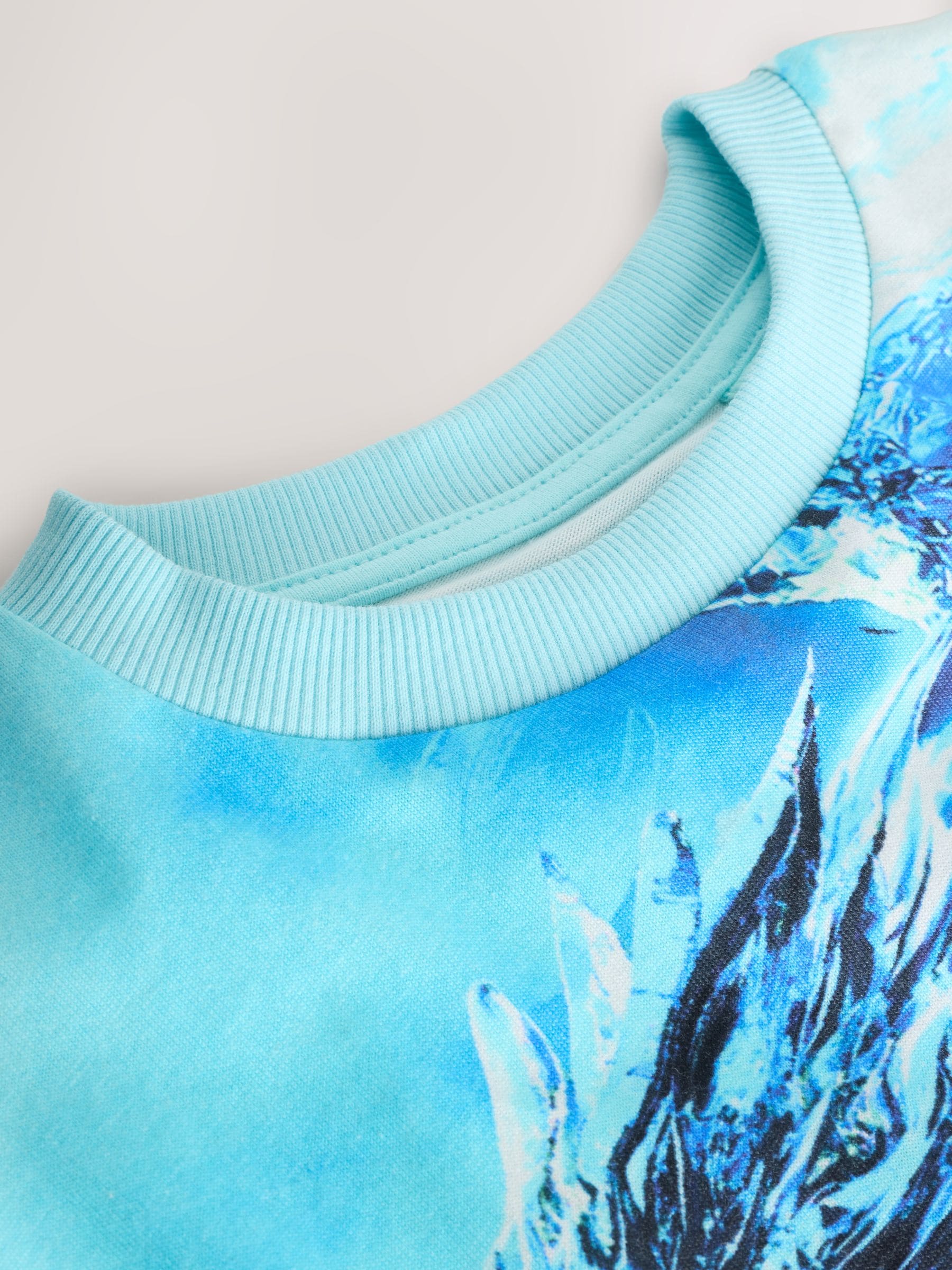 Dsiney Kidz - White/Blue Dragon Regular Fit Short Sleeve All-Over Print T-Shirt (3-16yrs) image 4