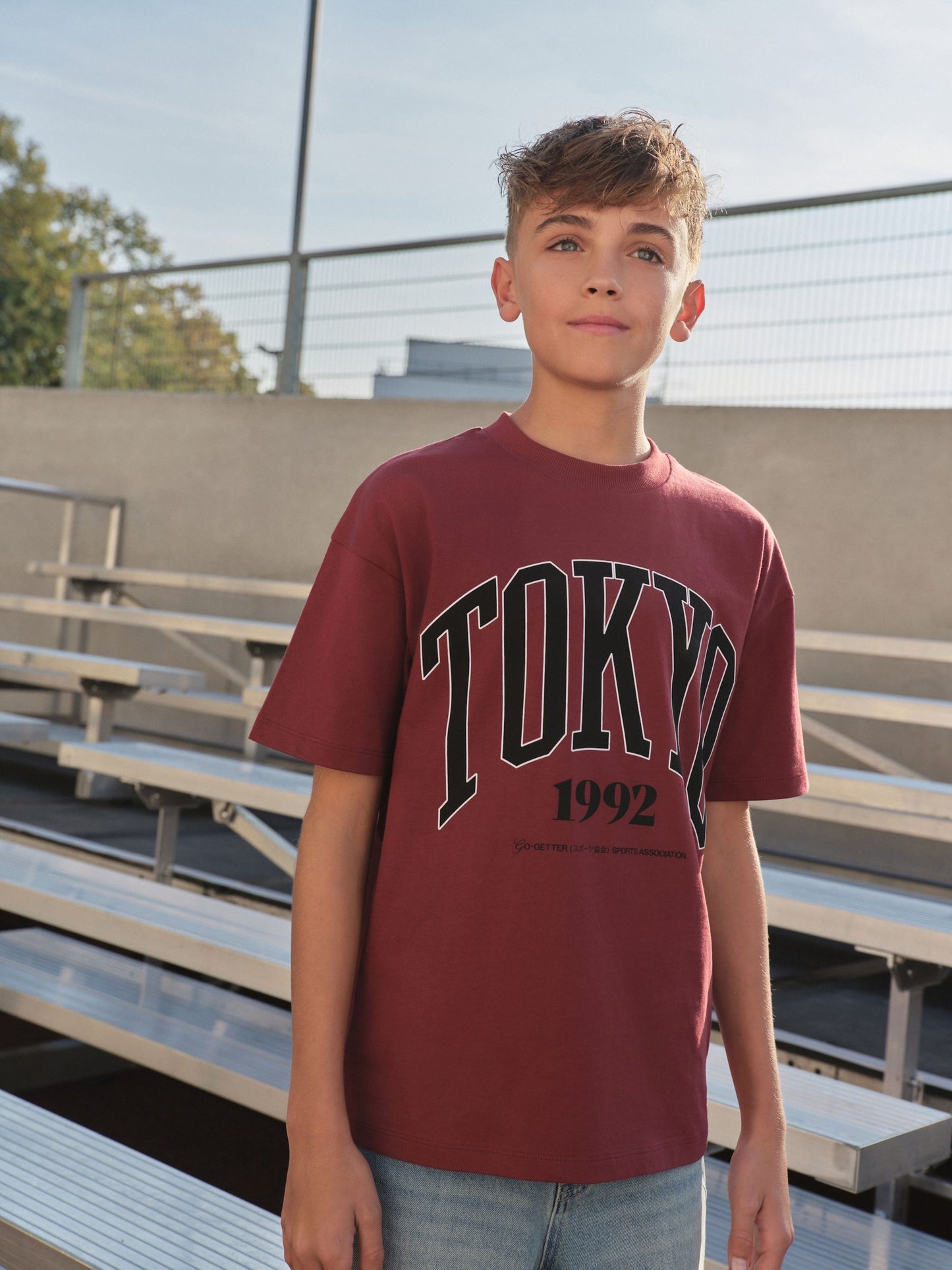 Dsiney Kidz - Berry Red Varsity Short Sleeve Graphic T-Shirt (3-16yrs) image 1