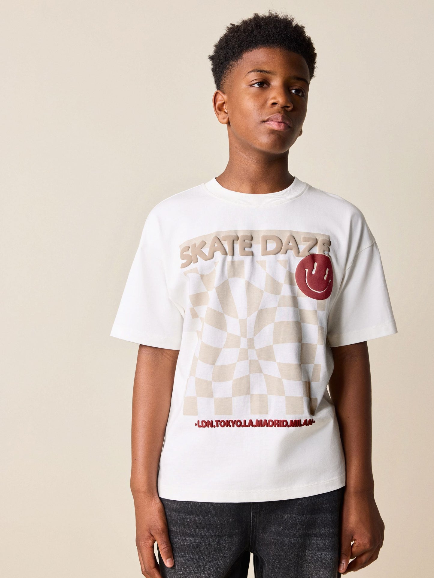 Dsiney Kidz - Ecru Skate Short Sleeve Graphic T-Shirt (3-16yrs) image 1