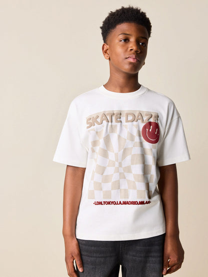 Dsiney Kidz - Ecru Skate Short Sleeve Graphic T-Shirt (3-16yrs) image 1